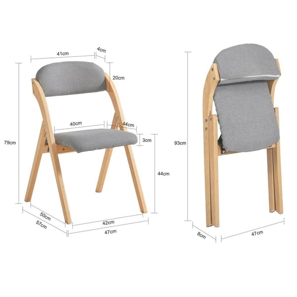 Hopfällbar stol, FST92-N, 57x79x47 cm, Grå