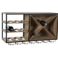 Pikkukuva 5 / 5: Pulloteline DKD Home Decor 80 x 24 x 44 cm Kuusi Luonnollinen Musta Metalli Ruskea Puu MDF