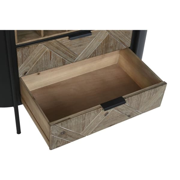 Flaskställ Home ESPRIT Svart Naturell Metall Gran 90 x 36 x 150 cm
