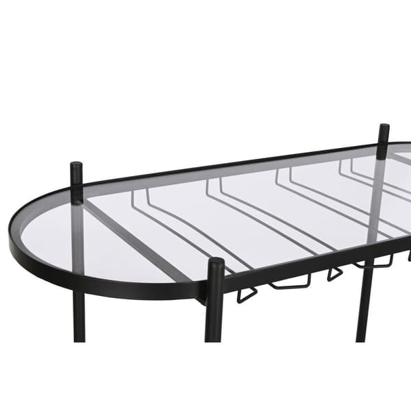 Flaskställ Home ESPRIT Svart Naturell Metall Gran 90 x 36 x 150 cm