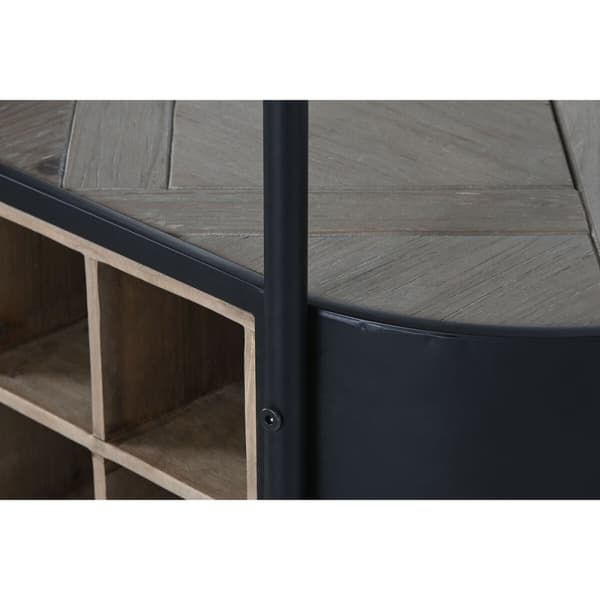 Flaskställ Home ESPRIT Svart Naturell Metall Gran 90 x 36 x 150 cm