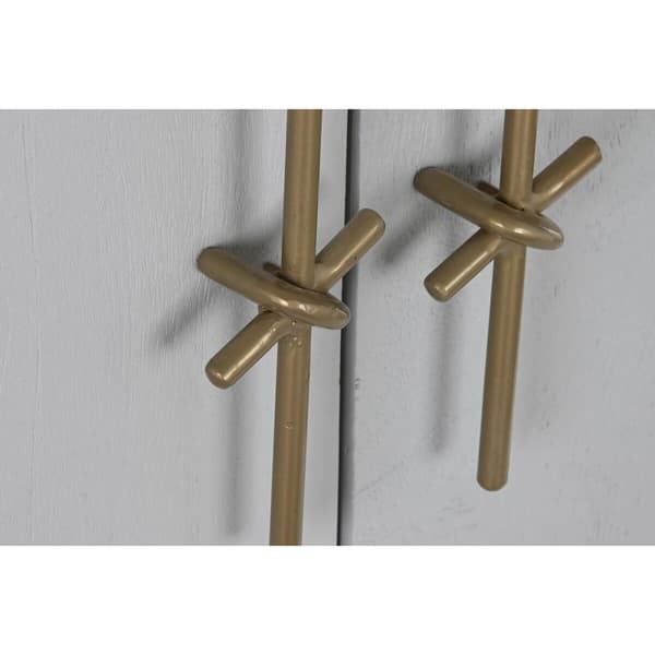Skåp DKD Home Decor Vit Gyllene Järn Mangoträ 85 x 45 x 110 cm BAR