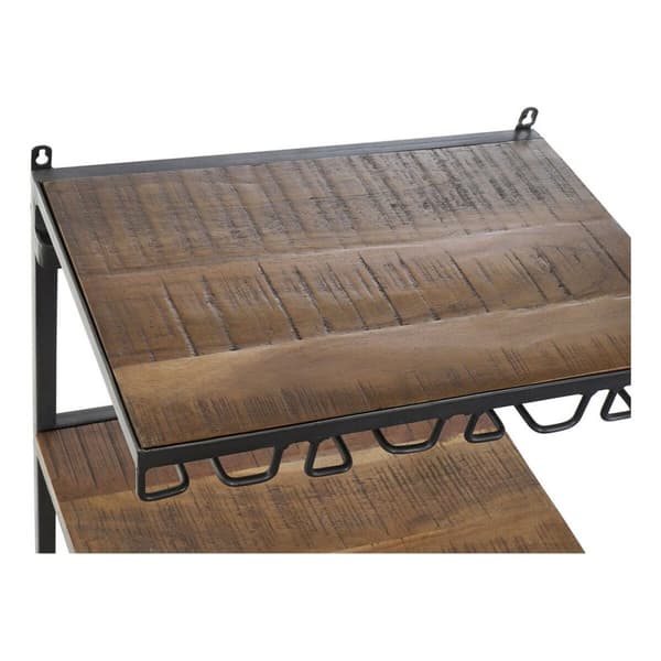Flaskestativ DKD Home Decor Bil Akasia Jern Mørke Grå (83 x 30 x 104 cm)