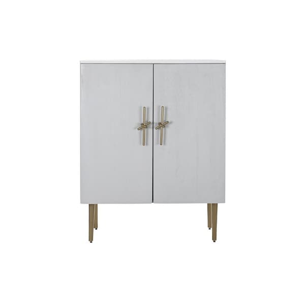 Kaappi DKD Home Decor Valkoinen Kullattu Rauta Mangopuu 85 x 45 x 110 cm BAR