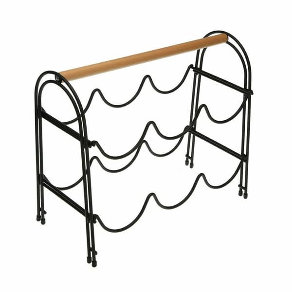 Flaskställ Versa Metall Trä Stål (14 x 27,5 x 32,7 cm)