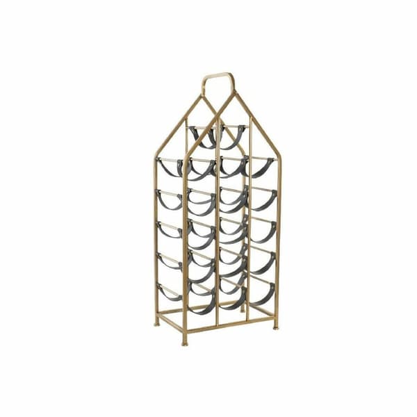 Flaskestativ DKD Home Decor Svart Gyllen Metall Plast 37,5 x 24,5 x 82 cm