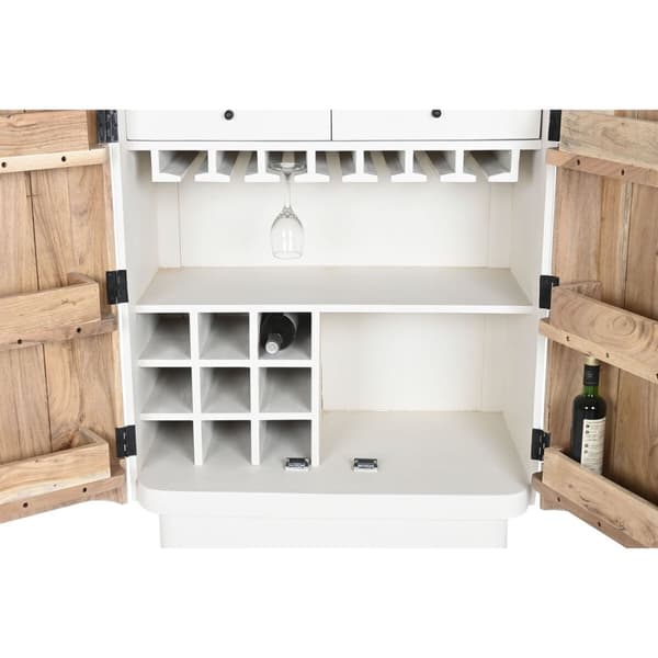 Flaskereol Home ESPRIT Hvid Natur 85 x 50 x 100 cm