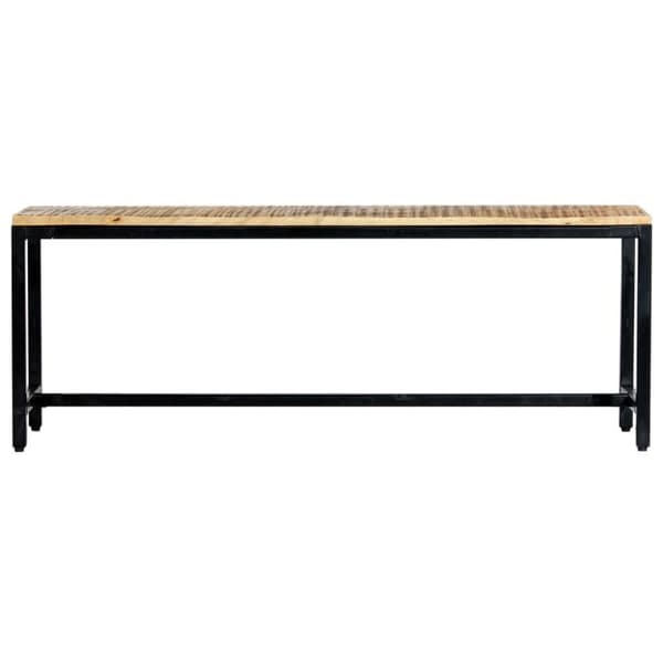 vidaXL spisebordsbænk 120 cm massivt ru mangotræ