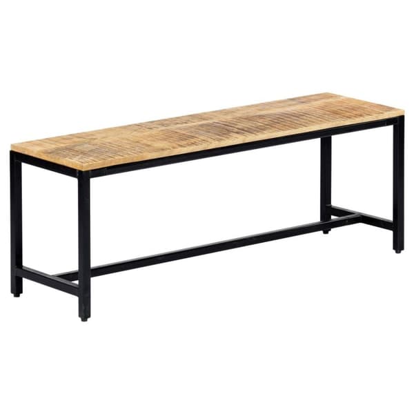 vidaXL spisebordsbænk 120 cm massivt ru mangotræ