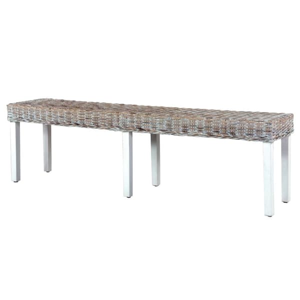 vidaXL Bänk 160 cm vit naturlig kuburotting och massivt mangoträ