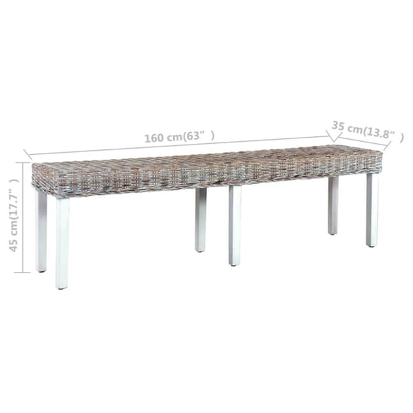 vidaXL Bänk 160 cm vit naturlig kuburotting och massivt mangoträ
