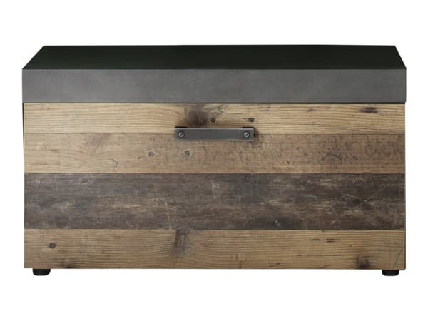 Irwin bænk 1 klaplåge, grå Matera dekor, Old Wood dekor.