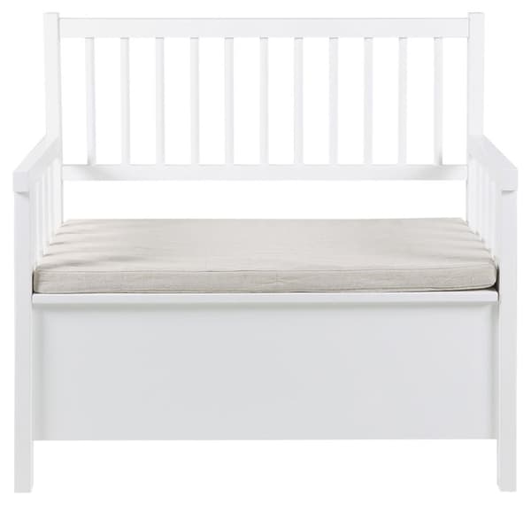 Aster bänk med kudde vit, beige.