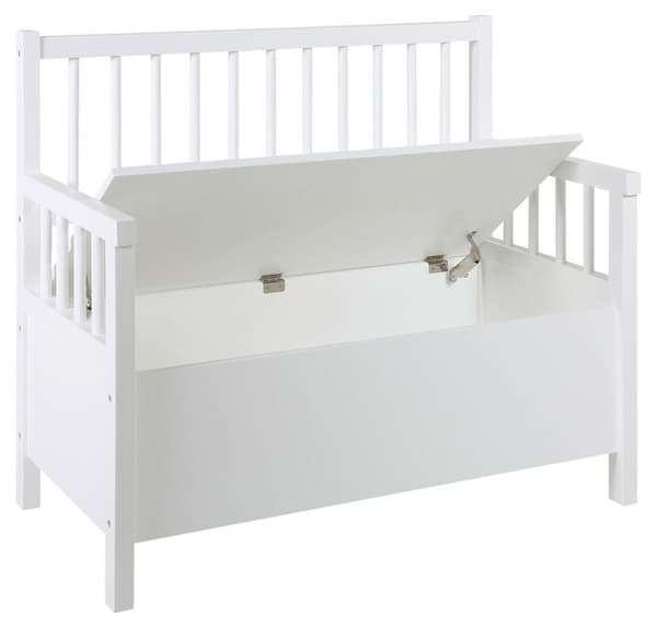 Aster bänk med kudde vit, beige.