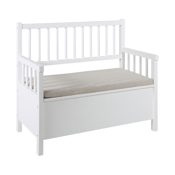 Aster bänk med kudde vit, beige.