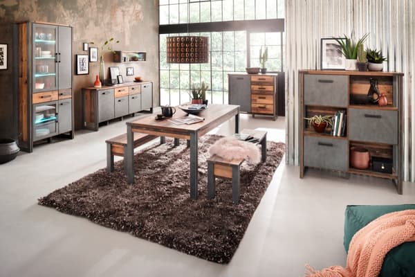 PrimePier benk old wood dekor, eiketre dekor.
