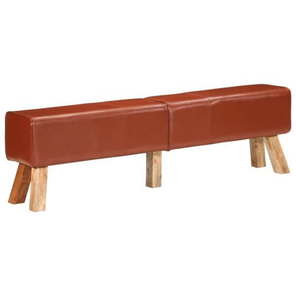 vidaXL gymnastikbuk 160 cm ægte skind brun