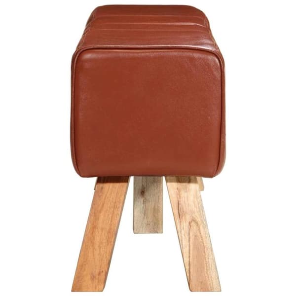 vidaXL gymnastikbuk 160 cm ægte skind brun