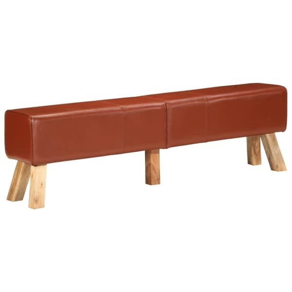 vidaXL gymnastikbuk 160 cm ægte skind brun