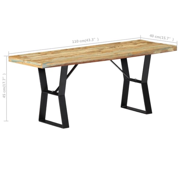 bænk 110 cm massivt genbrugstræ