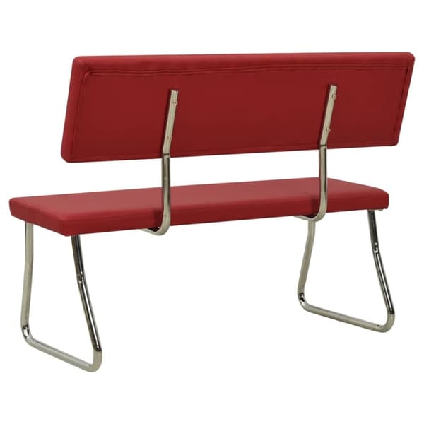 bænk 110 cm kunstlæder vinrød