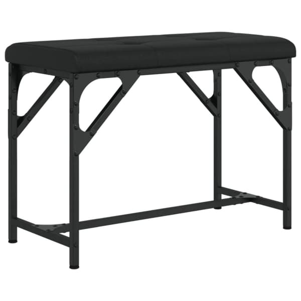 spisebordsbænk 62x32x45 cm stål og kunstlæder sort