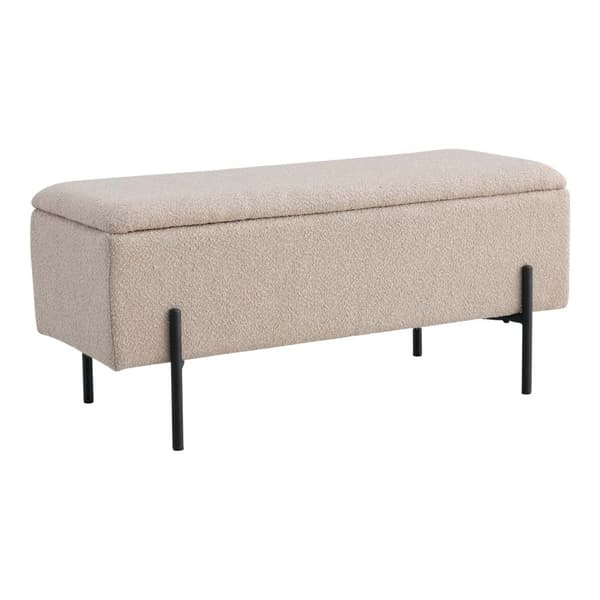 Watford benk med lagring bouclé beige.
