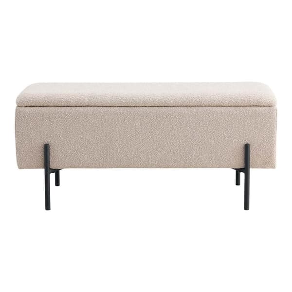 Watford benk med lagring bouclé beige.