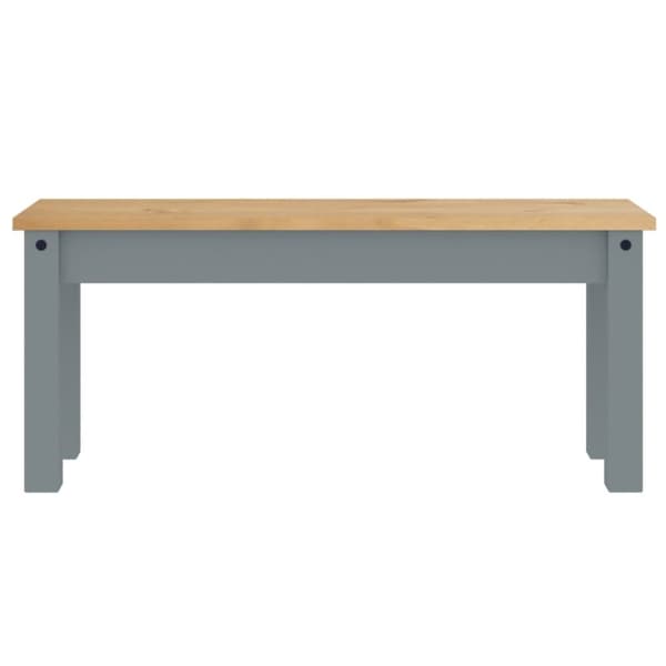 vidaXL Matbänk Panama grå 105x30x45 cm massiv furu