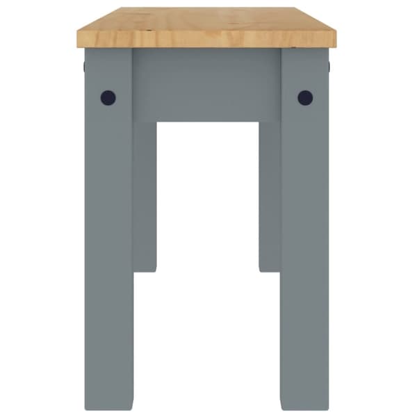 vidaXL Matbänk Panama grå 105x30x45 cm massiv furu