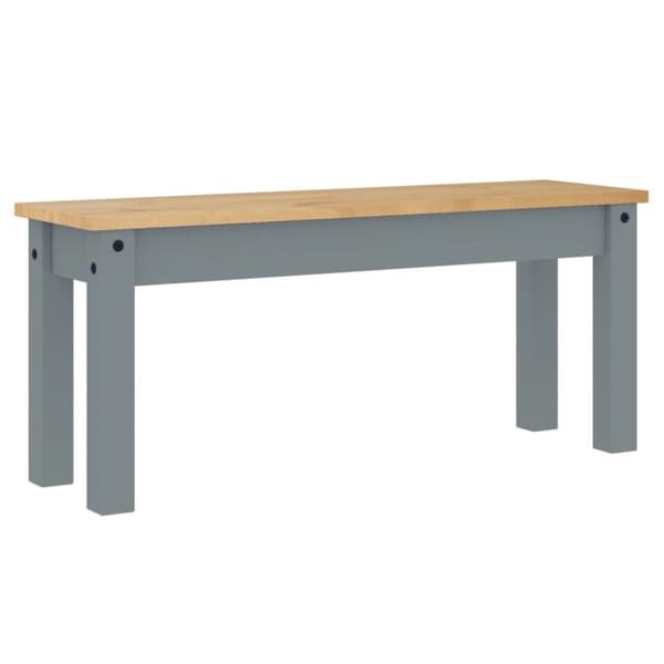 vidaXL Matbänk Panama grå 105x30x45 cm massiv furu