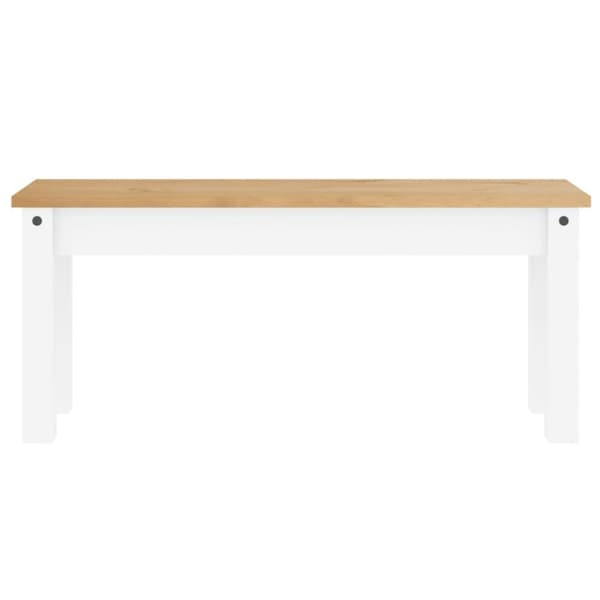 vidaXL Ruokapenkki Panama valkoinen 105x30x45 cm täysi mänty