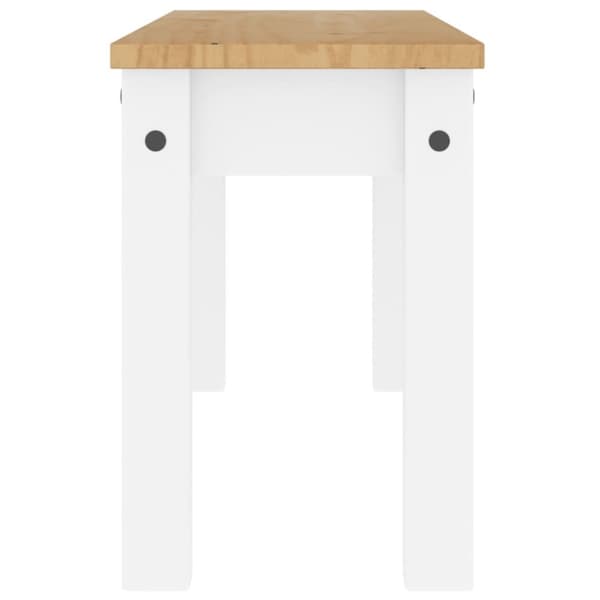 vidaXL Ruokapenkki Panama valkoinen 105x30x45 cm täysi mänty
