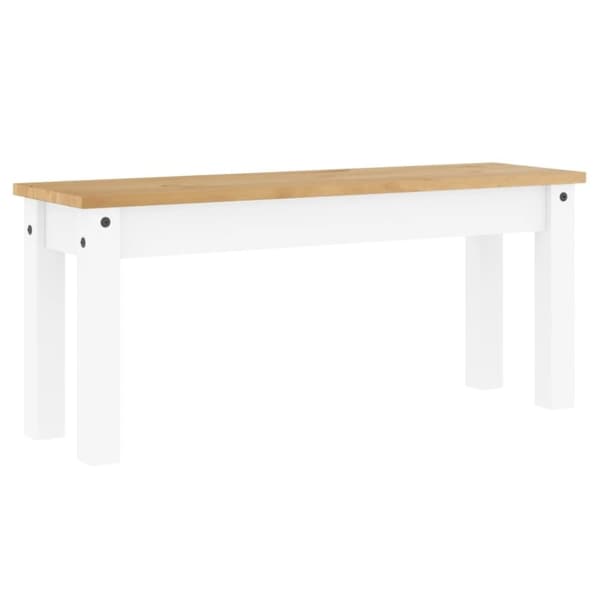 vidaXL Ruokapenkki Panama valkoinen 105x30x45 cm täysi mänty