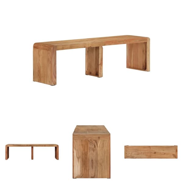 The Living Store Bänk 160x38x45 cm massivt akaciaträ - Köks- & matbänkar