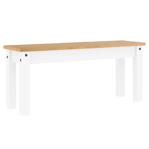 spisebordsbænk Panama 105x30x45 cm massivt fyrretræ hvid