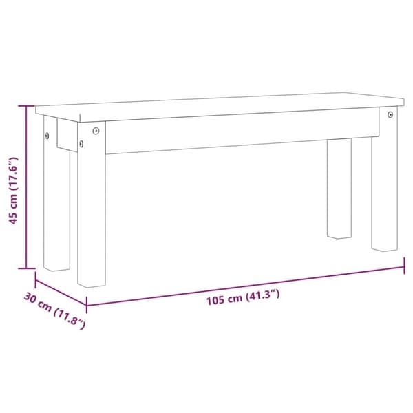 Ruokapenkki Panama 105x30x45 cm täysi mänty