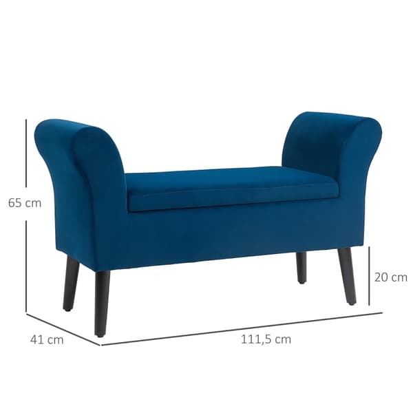 Rootz stoppad bänk - Snygg sits - Elegant förvaring - Extra komfort - 111,5 cm x 41 cm x 65 cm