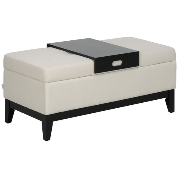 Rootz Stilfuld bænk - Polstrede siddepladser - Opbevaring osmannisk - Høj belastningskapacitet - 107 cm x 50 cm x 44 cm