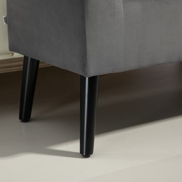 Rootz stoppad förvaringsbänk - Elegant sittplats - Tyg i sammetslook - Andningskomfort - 111,5 cm x 41 cm x 65 cm - Mörkgrå