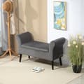 Miniatyrbild 2 av 6: Rootz stoppad förvaringsbänk - Elegant sittplats - Tyg i sammetslook - Andningskomfort - 111,5 cm x 41 cm x 65 cm - Mörkgrå