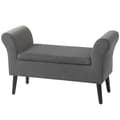 Miniatyrbild 1 av 6: Rootz stoppad förvaringsbänk - Elegant sittplats - Tyg i sammetslook - Andningskomfort - 111,5 cm x 41 cm x 65 cm - Mörkgrå