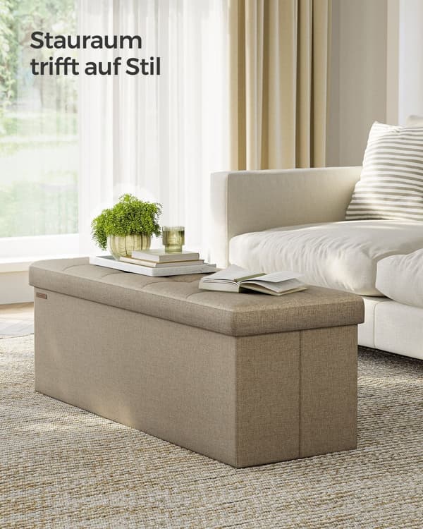 Sofa - 110 cm - sammenfoldelig med lagerplads - Let taupe