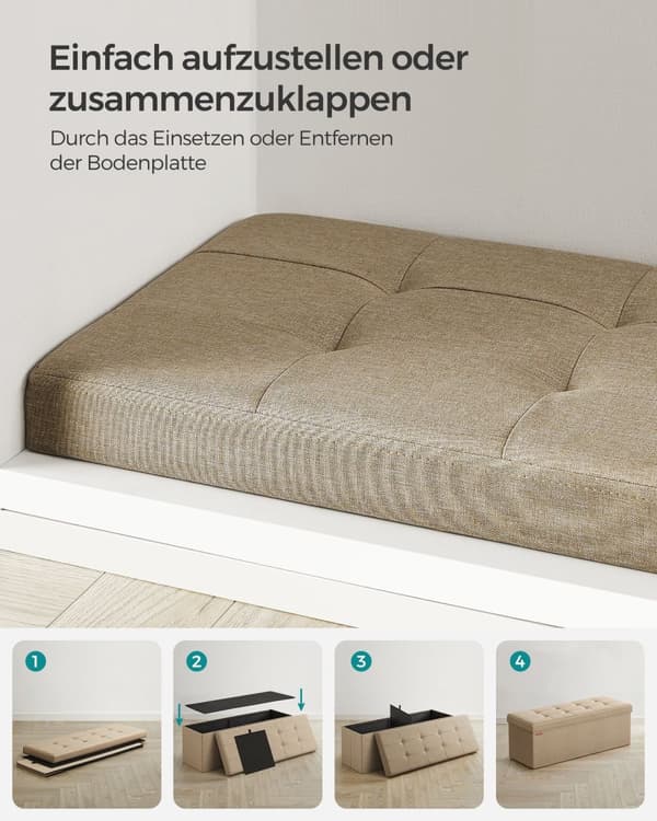 Sofa - 110 cm - sammenfoldelig med lagerplads - Let taupe
