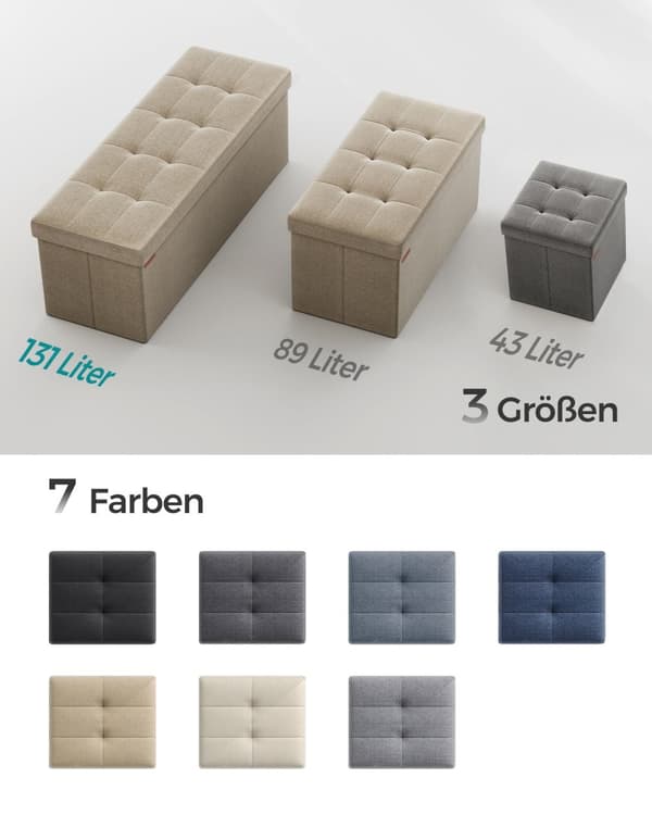 Sofa - 110 cm - sammenfoldelig med lagerplads - Let taupe