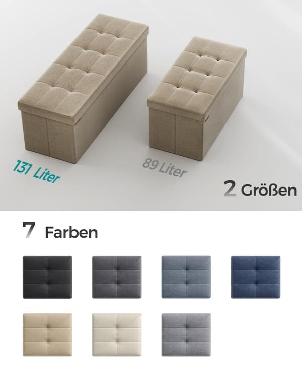 Sofa - 110 cm - sammenfoldelig med lagerplads - Let taupe