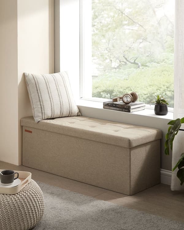 Sofa - 110 cm - sammenfoldelig med lagerplads - Let taupe