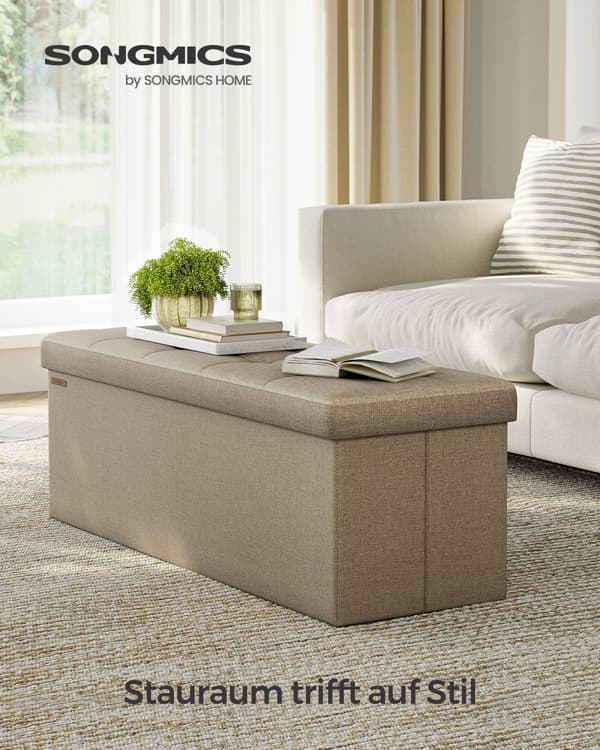 Sofa - 110 cm - sammenfoldelig med lagerplads - Let taupe