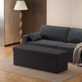 Pikkukuva 1 / 5: Jakkara, jossa säilytystila - Velvet Bench 38x110x38 cm - taitettava istuinlaatikko - tummanharmaa
