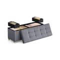 Pikkukuva 8 / 8: Varastointipenkki kannen kanssa - 110x38x40 cm - jalkapankki 112L - beige